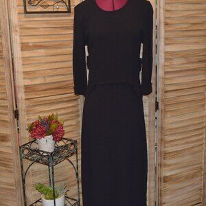 Ultra Dress New York S Sleeveless Dress w/Shark Bite Quarter Sleeve Popover